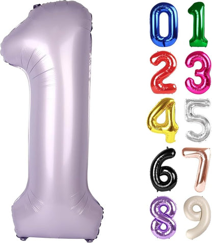 1 Balloon - Lilac Birthday Number Balloons, 40 Inch Decorations Men Women | by ALPHADELTAPI