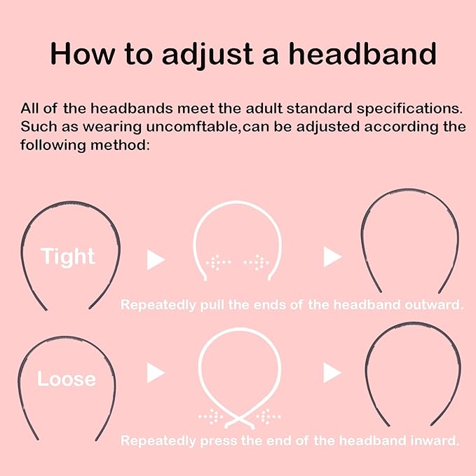 6 Pack Headbands Designed for Eyewear,Flex No Pressure Hairbands for Women Comfortable Plastic Headbands with Teeth-Matte Finish