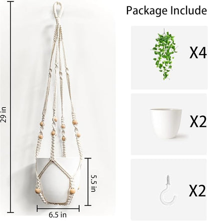 Comtelek 2 Packs Fake Hanging Plant - Image 3