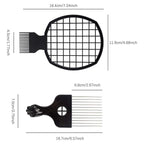 Magic Curl Sponge Set for Barber Hair Styling: Afro Twist Hair Brush, Metal Pick Comb, and Styling Combs (Black-A)