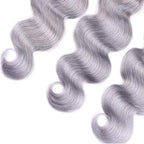 26 28 30 Inch Ombre Bundles Human Hair Grey Body Wave Bundle Brazilian Virgin Remy Hair Extensions Double Weft 2 Tone Black and Silver Body Wave Bundle Hair Weave 300g