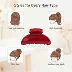 Big Claw Hair Clips for Women Hair Jaw Clips Large Hair Claw Clamps Acetate Hair Clip 2 Pack,Tortoise/Red