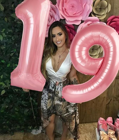 Number 9 Balloons 40 Inch for 9 19 Birthday Party Decorations, Pastel Pink | - Image 3