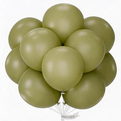 PartyWoo Sage Green Balloons 20pcs Olive Boho Green Color 18 Inch | Balloons by PartyWoo