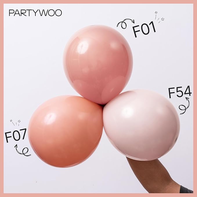 PartyWoo Dusty Pink Balloons 101pcs Lilac Pink Color 12 Inch | Balloons - Image 6