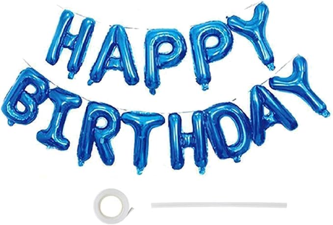 16" Happy Birthday Foil Letter Balloons Banner Set | Alphabet Balloons by EHCBHG
