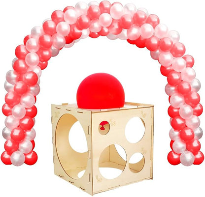Auihiay 2-10 Inch Collapsible Wood Balloon Sizer Box Cube | Balloon Size - Image 6