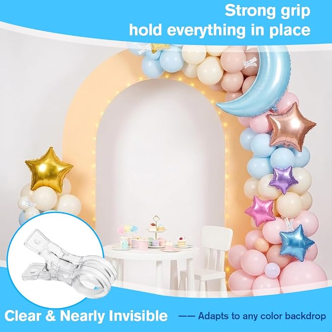 20Pcs Balloon Clips with 200Pcs Long Balloons, 3.5" Transparent Plastic - Image 5