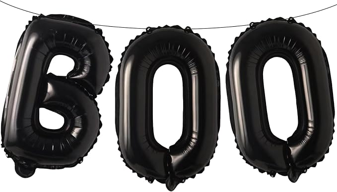 16 Inches Black 'BOO' Balloons by Broeify