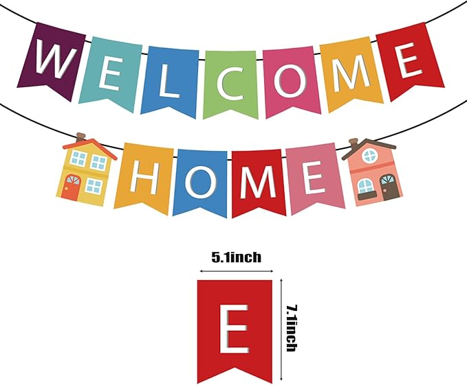 Welcome Home Banner, Colorful Paper Welcome Home Decorations - Image 2
