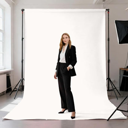 Ivory Photography Backdrop for Photoshoot, Fabric 6x9ft | Polyester Studio - Image 2