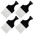 4 Pack Afro Pick Combs for Natural Hair - SourceTon Metal Wide Tooth Comb for Detangling Curly, Braids, Thick Hair