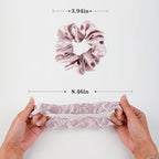 Silk Scrunchies for Hair 100% Mulberry Silk Hair Ties（Silver gray, Dark gray, Pink）