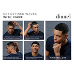 Diane Premium 100% Boar Bristle Military Wave Brush for Men and Barbers – Medium Bristles for Thick Coarse Hair – Use for Detangling, Smoothing, Wave Styles, Soft on Scalp, Restores Shine