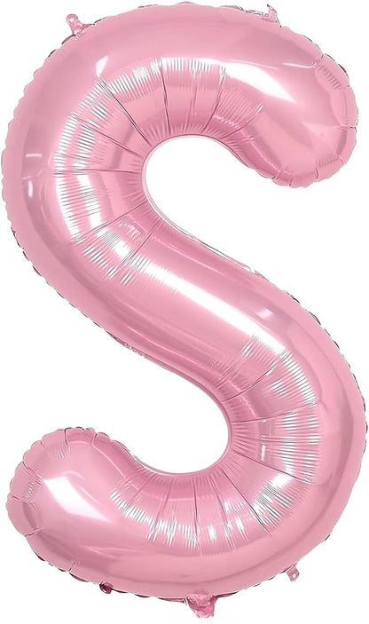 Pink Letter S Balloons, S Balloon 40 Inch Foil Helium S Balloon Letter | Pink S by BBPOOL