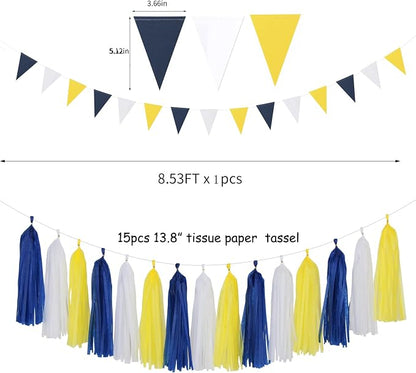 Navy-Blue White-Yellow Graduation Party Decorations - Image 2