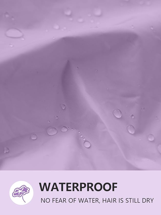 Years calm Reusable Waterproof Shower Caps for Women, Hair Caps for Showers, Double-Layer Elastic Design, for All Hairstyles, Travel-Friendly (Purple)