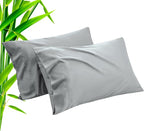 TELUS Pillow Cases King Size 2 Pack, Bamboo Rayon Cooling Pillowcases with Envelope Closure, Cool Breathable Pillow Case for Hot Sleepers & Night Sweats, 20x36 inches, Sliver Grey
