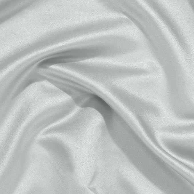 uxcell 2 Pack Silk Satin Pillowcase for Hair and Skin, Cool, Silky, Soft Breathable Pillow Cases King Size 20x36 Inch Sateen Pillowcase Light Gray with Envelope Closure
