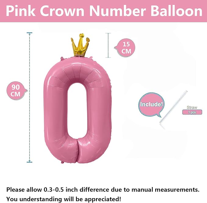 40 inch Pink Number 0 Balloon - Image 2