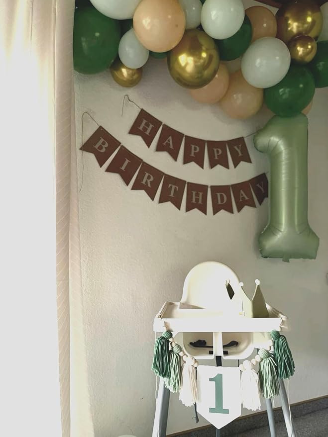 Sage Green Number 1 Balloon 40 inch, 1st Birthday Party Balloons Decorations | - Image 9