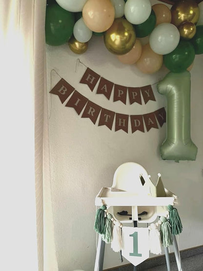 Sage Green Number 1 Balloon 40 inch, 1st Birthday Party Balloons Decorations | - Image 9