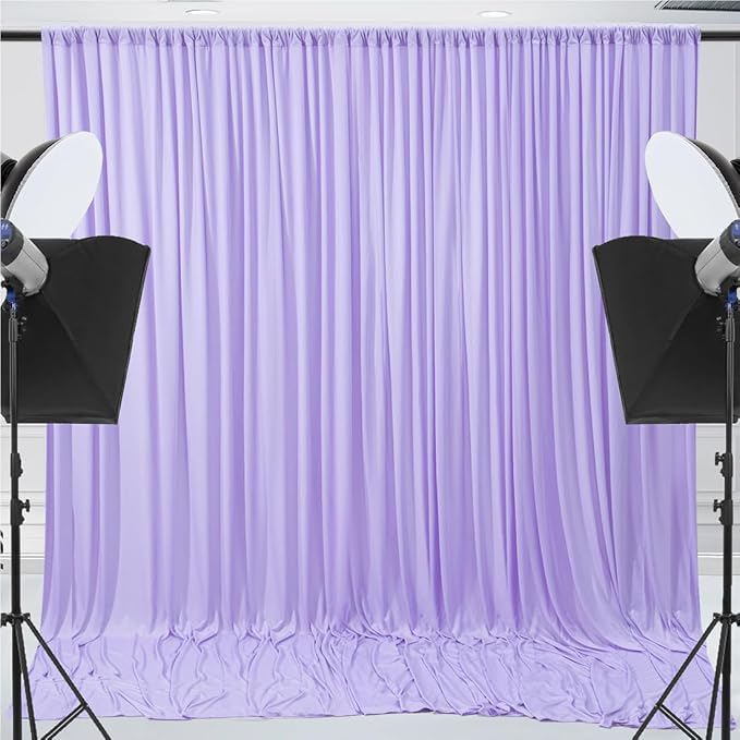 30x10ft Wrinkle Free Lavender Backdrop Curtain - Image 5