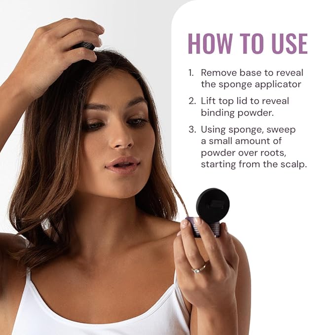 Root Touch Up Powder By Style Edit, to Cover Up Dark Roots and Grays Between Salon Visits, Water Resistant, Non-Sticky, Compact And Mess-Free, Black Hair Color (Pack of 3)
