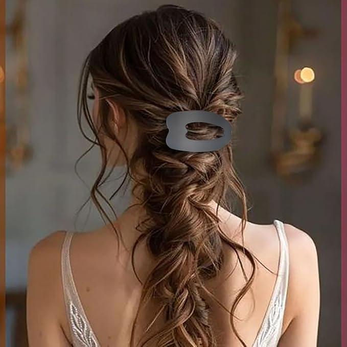 Large Flat Hair Clips for woman,4PCS French Flat Hair Claw Clips,Duckbill Hair Clips for Thick and Thin Hair,Matte No-Slip Hair Clip Strong Hold Barrettes