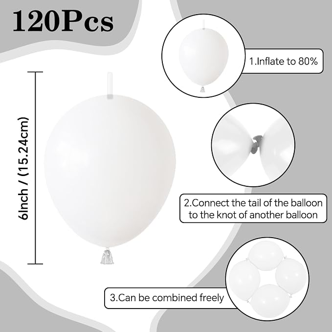 White Link Balloons - Image 2