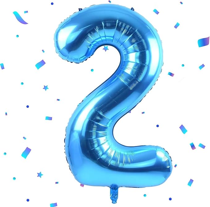 40 inch Blue Number Balloon Giant Foil Helium Balloons Blue Number 2 Balloon by Yeodong