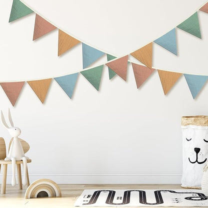 Oudain 2 Pcs Pennant Banner Flags Nursery Garland Triangle Bunting Flags - Image 5