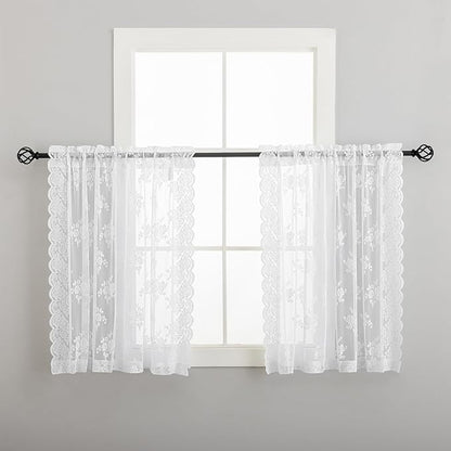 Kotile Short White Lace Curtains - Image 6