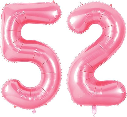 Number 52 Balloons for 52nd Birthday Party Decorations, 0-100 Large No.52 by Joycard