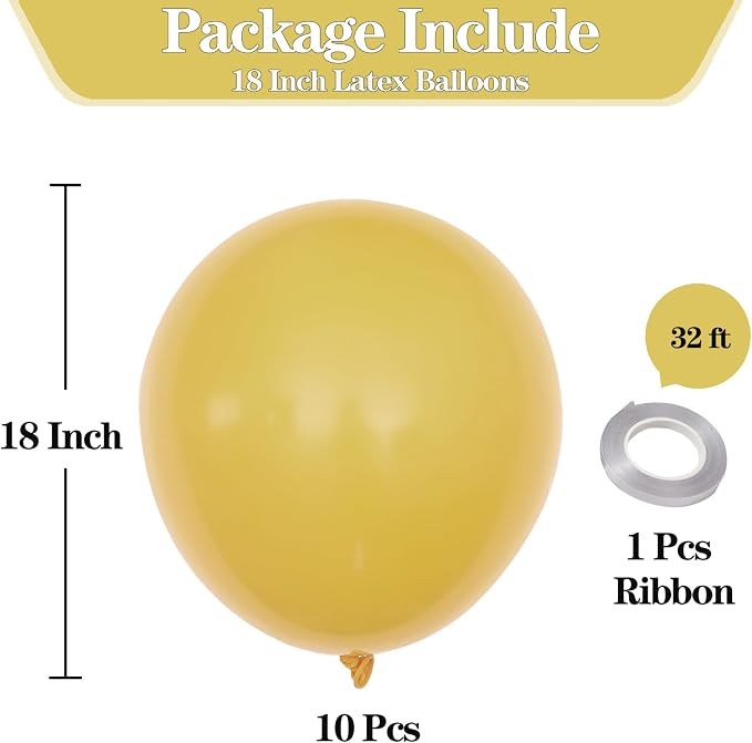 18 inch Retro Yellow Balloons - Image 2