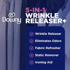 Downy Wrinkle Releaser Spray, Travel Size Spray + 16.9 Fl Oz Pack of 2, All In One Formula, Removes Wrinkles, Static and Odors, Light Fresh Scent