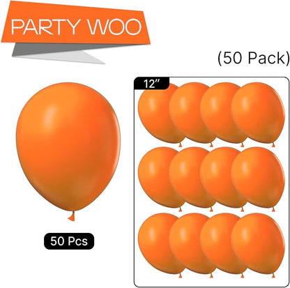 PartyWoo Orange Balloons 50pcs Fall Latex Helium Balloons 12 Inch | Birthday - Image 5