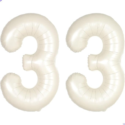 Cream White Number 33 Balloon for First Birthday Decorations, 40 inch Huge by Unknown