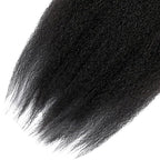 Kinky Straight Human Hair Bundles Natural Black Yaki Straight Bundles Hair Extensions 26 28 30 Inch Grade 8A Brazilian Virgin Remy Hair 3 Bundles Double Weft Real Color 1B Hair Weave
