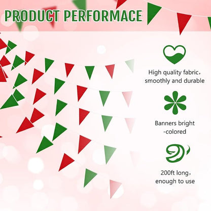 Tatuo 200 Feet Solid Pennant Banners Flags String Triangle Hanging DIY Bunting - Image 3