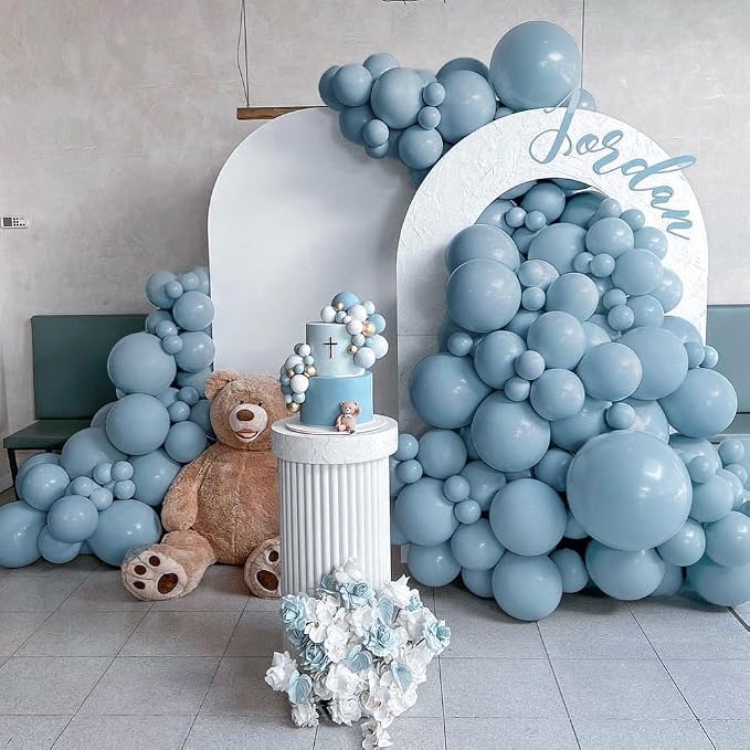 Dusty Blue Balloons Double Stuffed Blue Balloon Garland Arch Kit Different by Captank