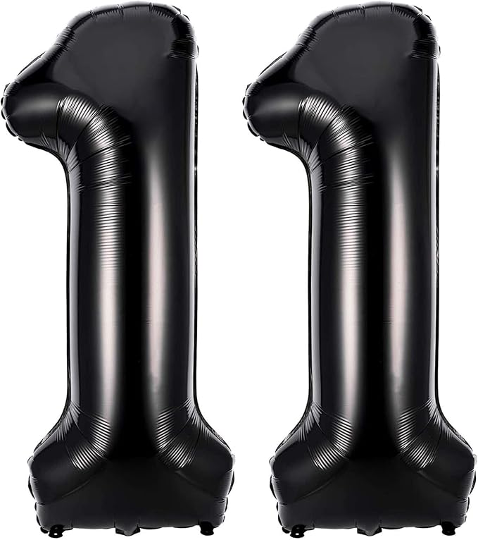 40 Inch Black 11 Balloons Giant Number 11 Balloons Black 11 Birthday Balloons by LHOAVWE