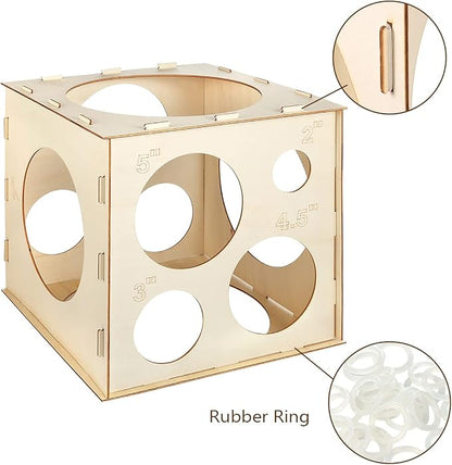Auihiay 12 Holes Wood Balloon Sizer Cube, Balloon Measure Box | Collapsible - Image 4