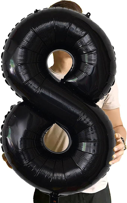 Number Balloons Black Party Balloon - Image 2