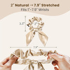 THXSILK 100% Mulberry Silk Bow Scrunchies 3-Pack, 22 Momme Mulberry Silk Hair Ties for Women, Cute Bunny Ear No Damage Ponytail Holders, Fashion Hair Accessories for Girls(M, Light Colors)