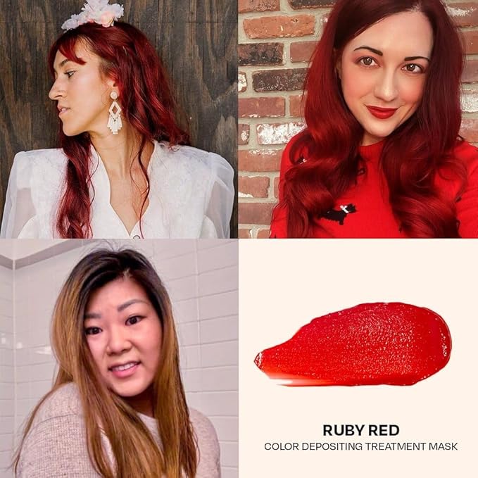 Overtone Semi Permanent Hair Color Conditioner, Extreme Red is now Ruby Red, 8 oz, Nourishing, Damage-Free, Color Depositing Mask for All Hair Types with Shea Butter & Coconut Oil, Cruelty-Free