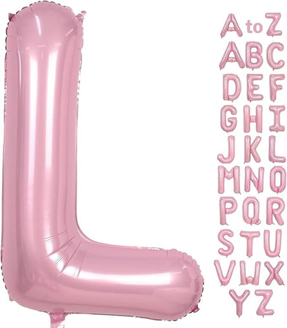 Pink Letter L Balloons, L Balloon 40 Inch Foil Helium L Balloon Letter | Pink L by BBPOOL