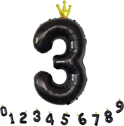 3rd Birthday Number Balloons for Girls, 40 Inch Black Foil Number Balloons - Image 9