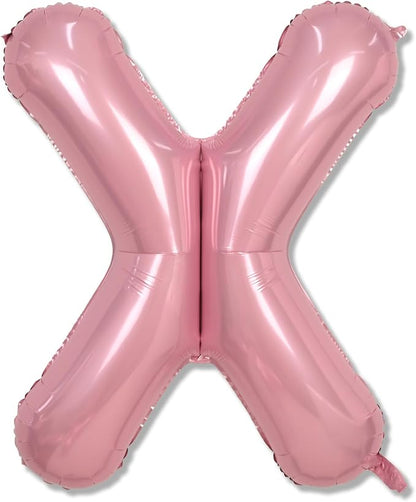 40" Giant Pastel Pink Letter Balloon X, Lager Foil Balloons Pearl Pink Alphabet by Lingqiang