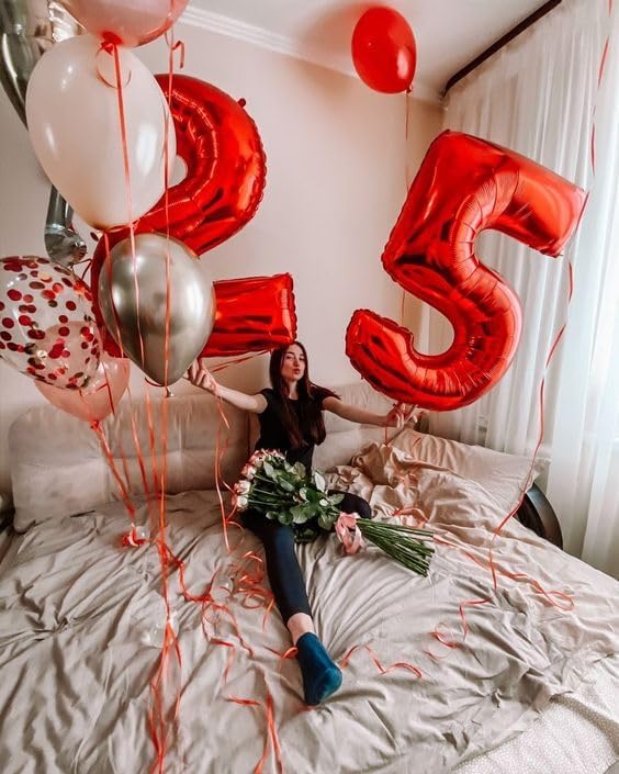 Red Number 5 Balloon 40 Inch, 5th Birthday Party Decorations Men Women | Foil - Image 4